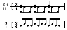 alternating using a paradiddle