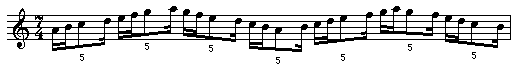 A minor 
scale in rhythm