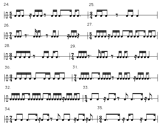 sixteenth exercises from 24-35